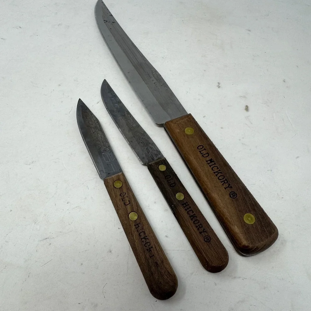 Old Hickory Ontario Knife Co‎ 3 Piece Set Slicing Utility Paring Made in USA
